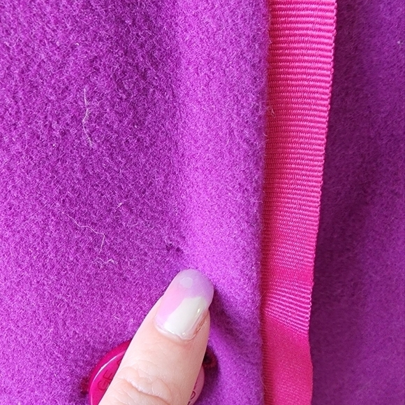 GF Ferre Purple/Pink Wool Button Front Long Coat Women's Size 28. - Picture 14 of 16